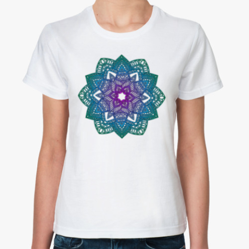 Классическая футболка Мандала - этнический цветок