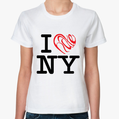 Классическая футболка   i love NY
