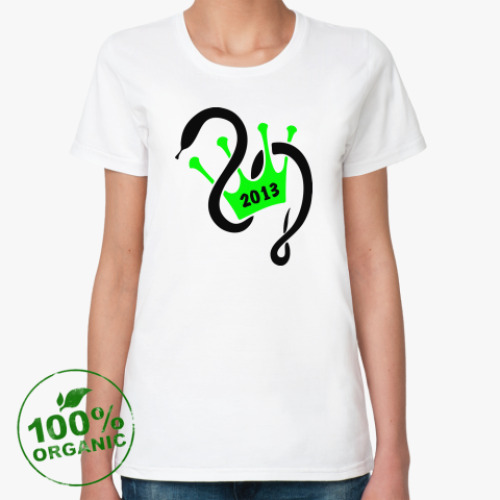 Женская футболка из органик-хлопка Король года змеи 2013