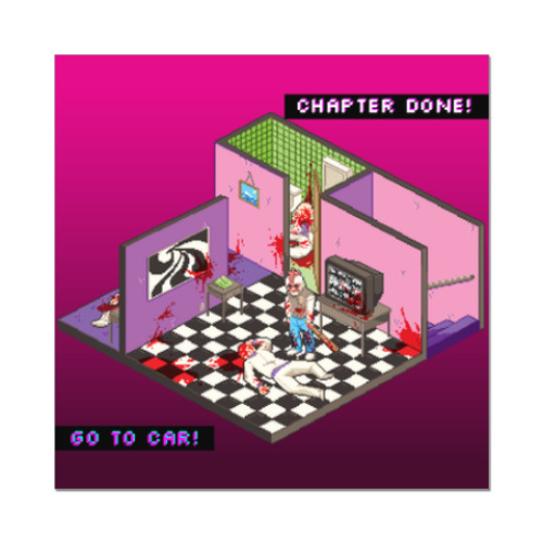 Наклейка (стикер) Hotline Miami - Chapter done!