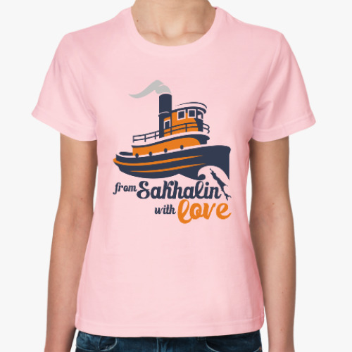 Женская футболка I love Sakhalin. Люблю Сахалин