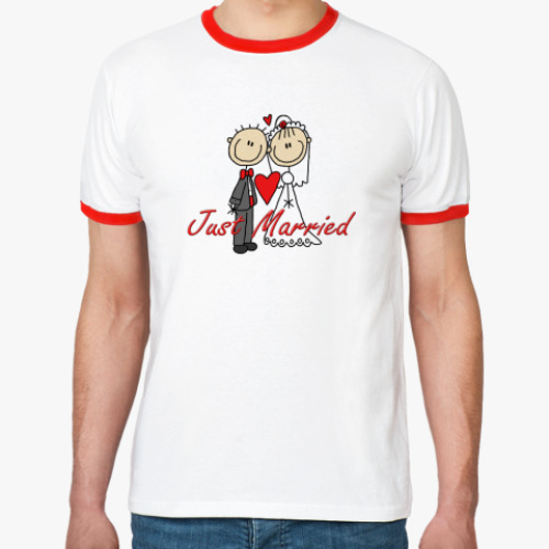 Just t. Футболка just married. Футболка Ringer-t молодожены. Рубашка поло just married. Футболка Ringer-t свекр.