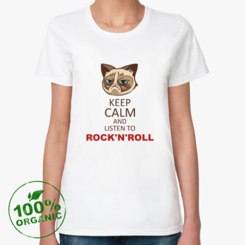 Женская футболка из органик-хлопка Угрюмый кот Тард - Grumpy Cat
