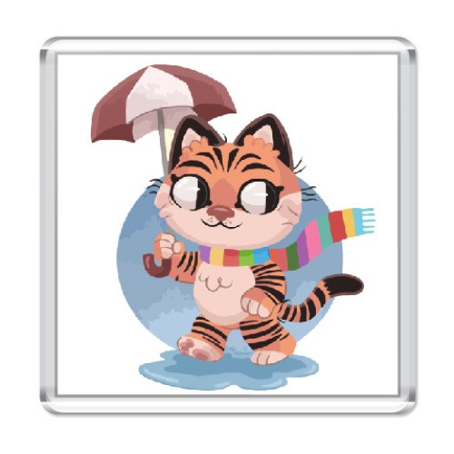 Магнит Кот под зонтом