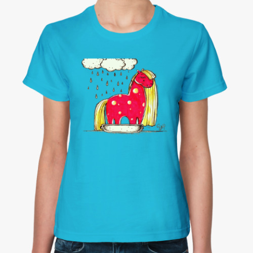 Женская футболка Купание красной коняшки