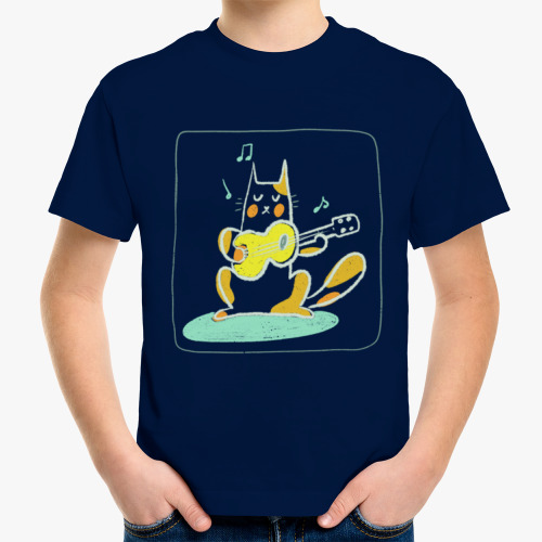 Детская футболка Кот музыкант