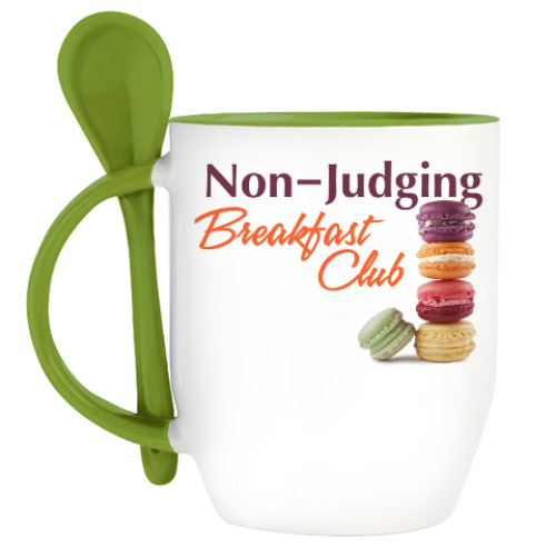 Кружка с ложкой Non-Judging Breakfast Club