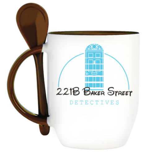 Кружка с ложкой 221 Baker Street