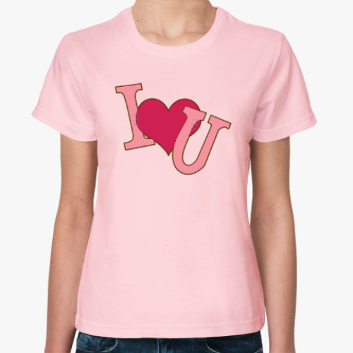 Женская футболка  love you