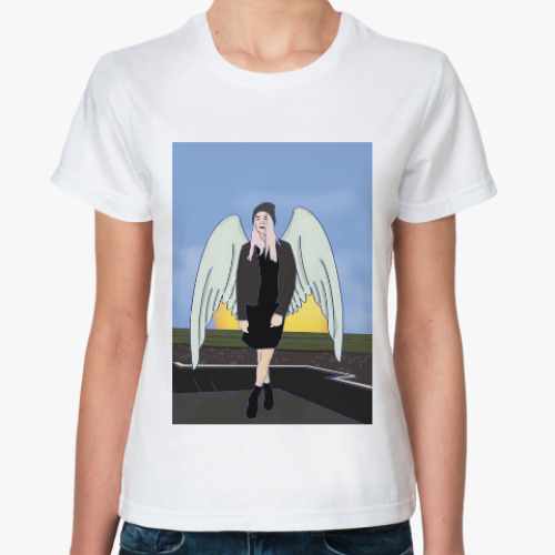 Классическая футболка ангел