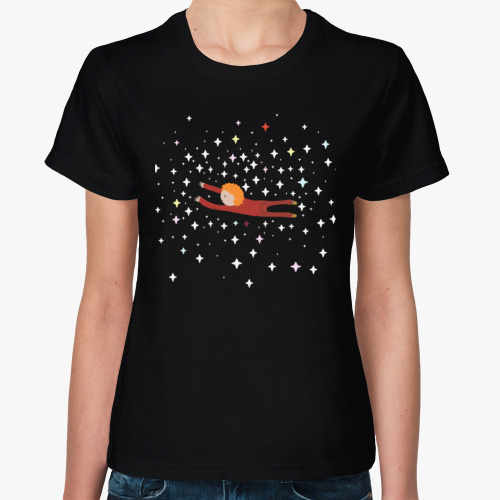 Женская футболка Малыш и космос