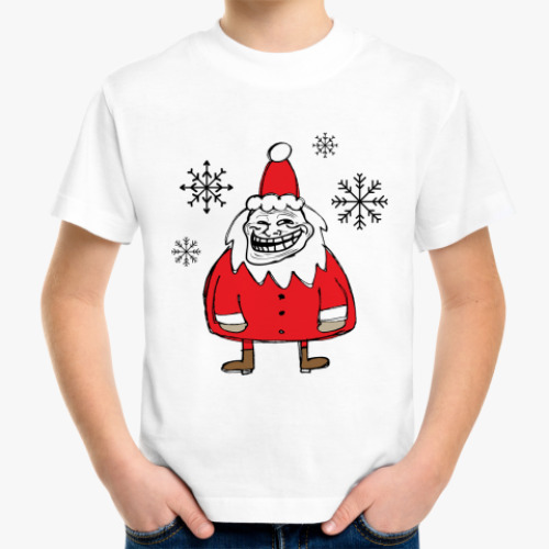 Детская футболка Trollface Santa