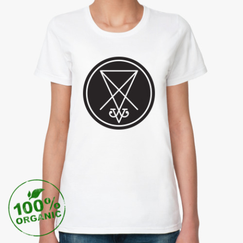 Женская футболка из органик-хлопка Сигил Люцифера / Sigil of Lucifer
