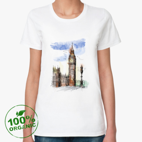 Женская футболка из органик-хлопка Биг-Бен -Big Ben-Англия-Лондон
