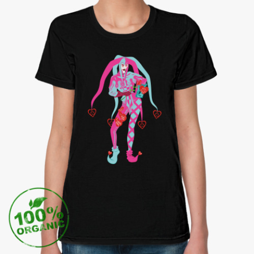 Женская футболка из органик-хлопка Влюбленный Джокер