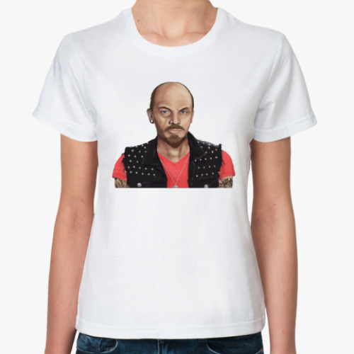 Классическая футболка Ленин хиппи