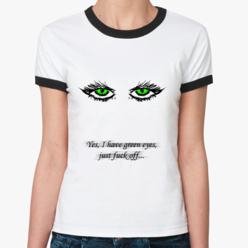 Женская футболка Ringer-T Green Eyes