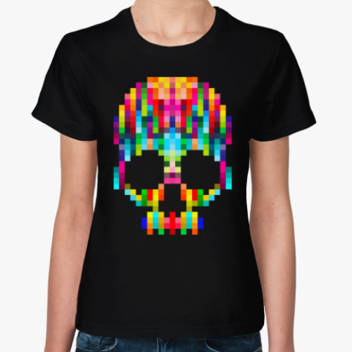 Женская футболка Pixel Skull