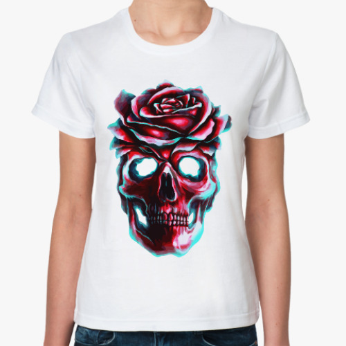 Классическая футболка Череп и роза
