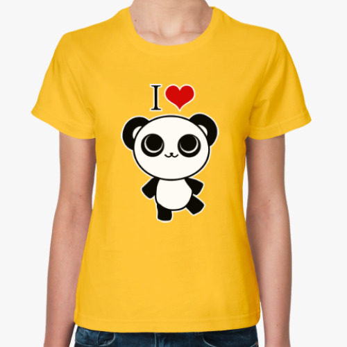Женская футболка Я люблю панд