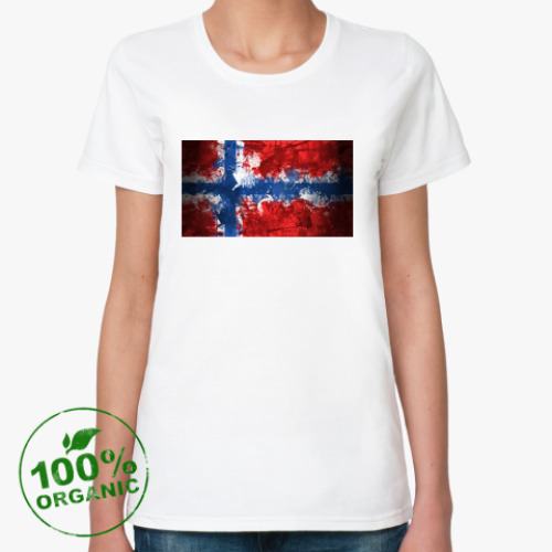 Женская футболка из органик-хлопка  'Норвежский флаг'
