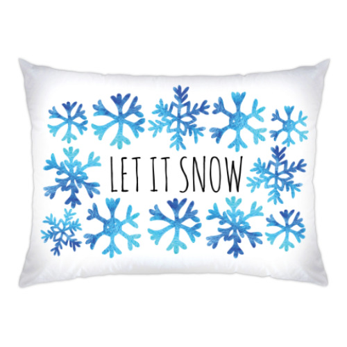 Подушка Let it snow/ снежинки