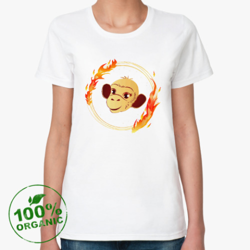 Женская футболка из органик-хлопка Огненная обезьяна