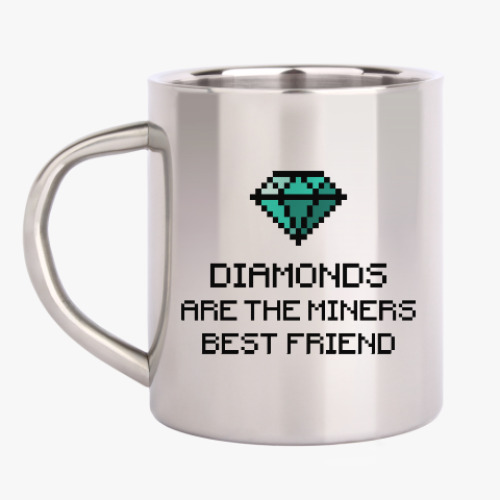 Кружка металлическая Minecraft - diamonds
