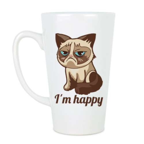 Чашка Латте Угрюмый кот Тард - Grumpy Cat