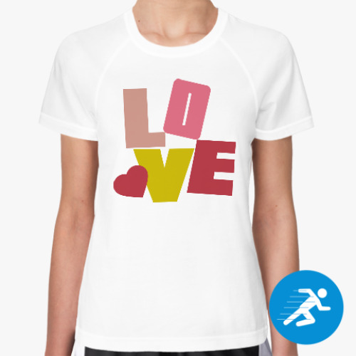 Женская спортивная футболка Любовь и буквы