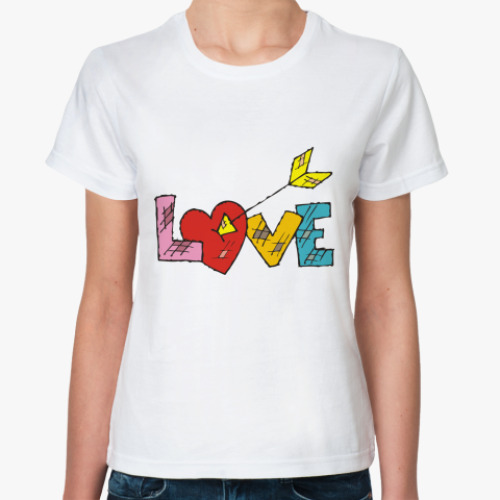 Классическая футболка  'LOVE'