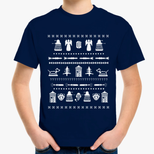 Детская футболка Doctor Who орнамент