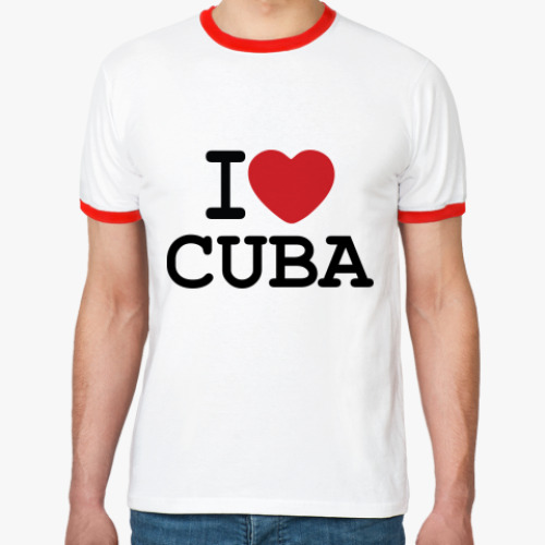 Футболка Ringer-T   I Love Cuba
