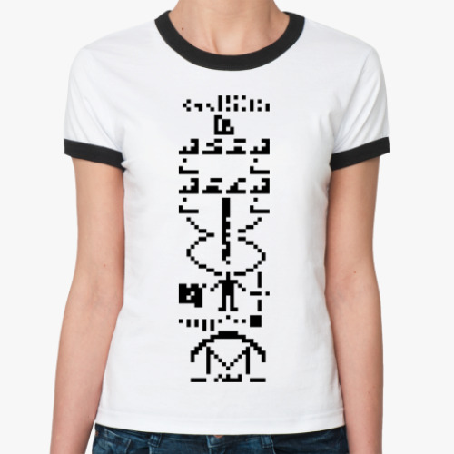 Женская футболка Ringer-T Послание Аресибо
