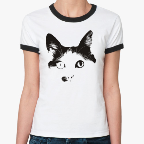 Женская футболка Ringer-T Ringer Cat
