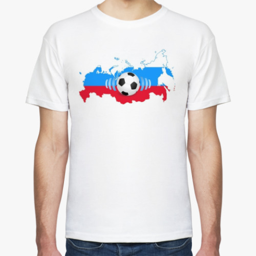 Футболка Футбольный мяч и карта россии