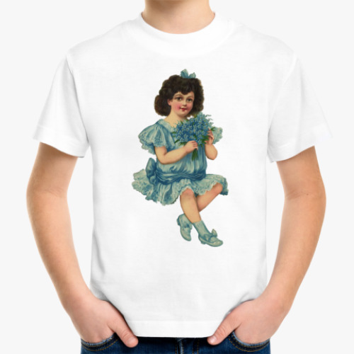 Детская футболка Девочка с букетом