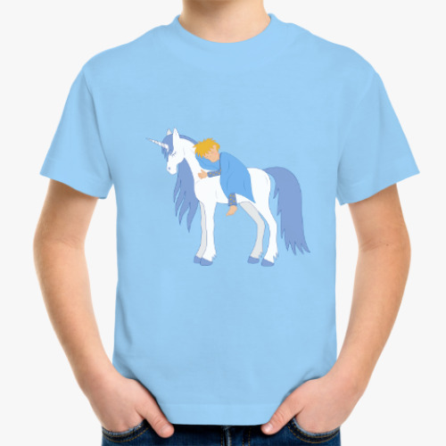 Детская футболка Малыш и единорог/ Unicorn and little boy