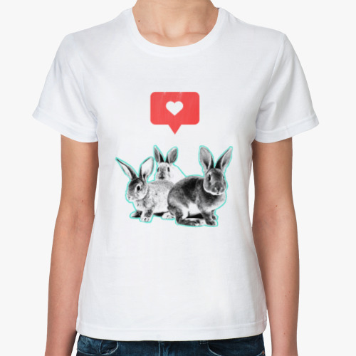 Классическая футболка OVALAB - Кролики - лайк