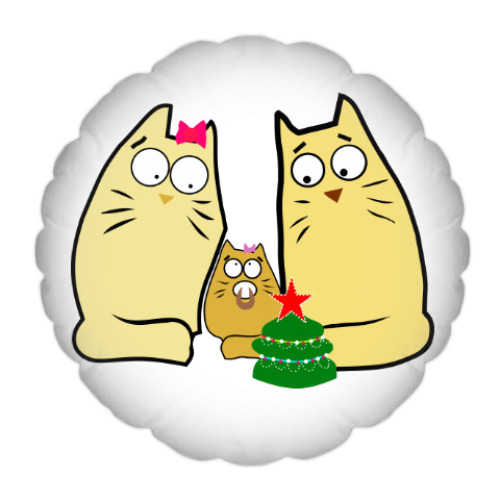 Подушка Кошачья семья