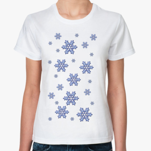 Классическая футболка снежинки