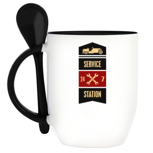 Кружка с ложкой ServiceStation