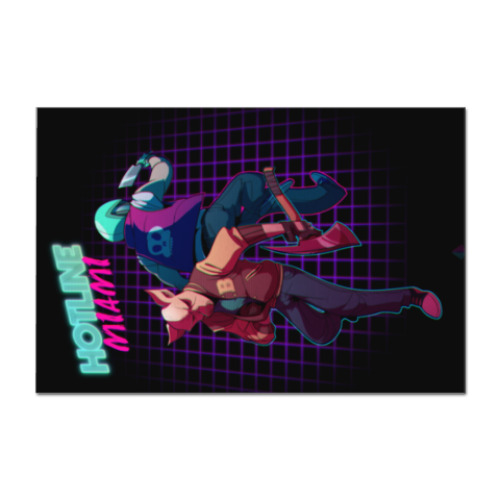 Наклейка (стикер) Hotline Miami - Biker and Aubrey