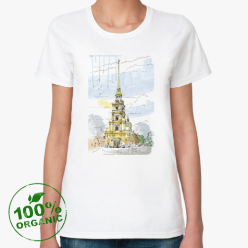 Женская футболка из органик-хлопка Петропавловская крепость