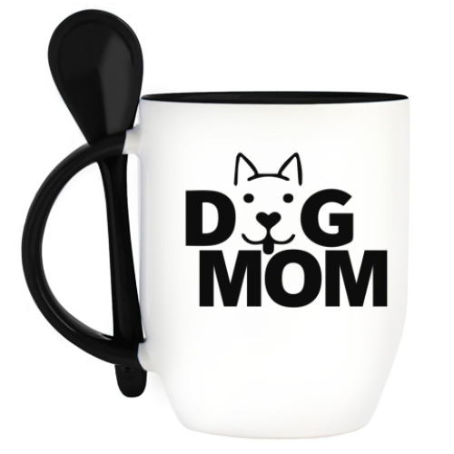 Кружка с ложкой Dog mom