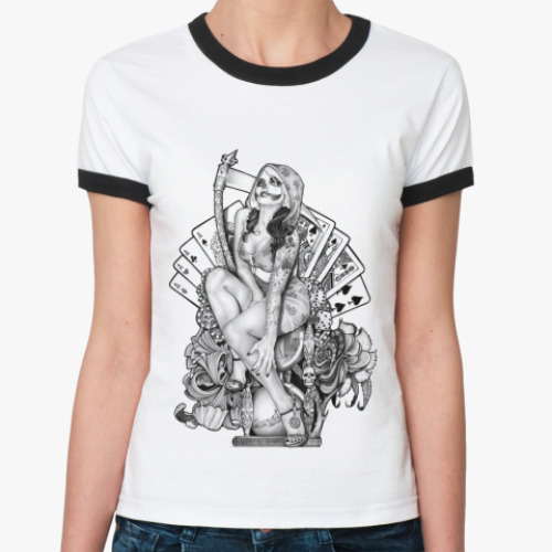 Женская футболка Ringer-T Santa Muerte