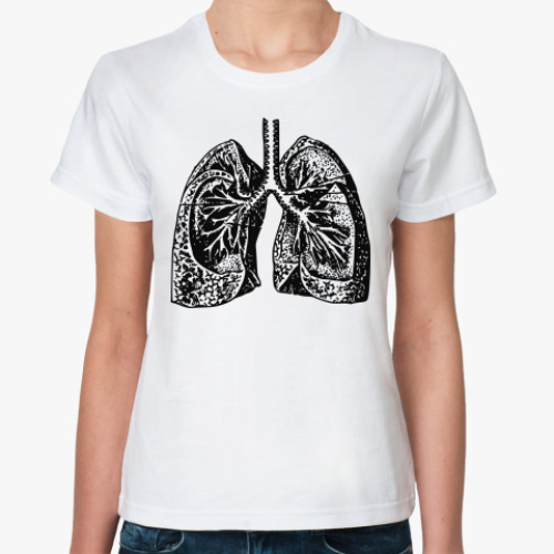 Классическая футболка 'Anatomy: Lungs'