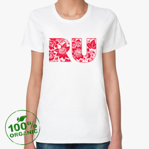 Женская футболка из органик-хлопка Россия вперед RU