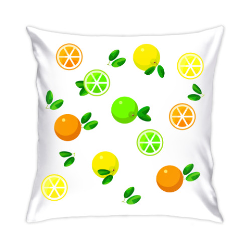 Подушка Цитрусовые фрукты: апельсин, лимон, лайм