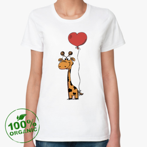 Женская футболка из органик-хлопка жирафик